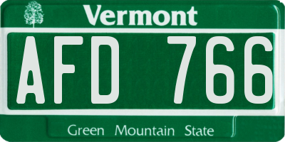 VT license plate AFD766
