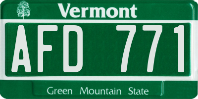 VT license plate AFD771