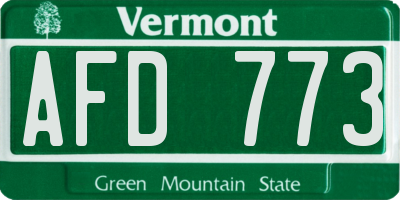 VT license plate AFD773