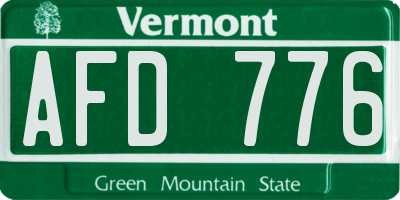 VT license plate AFD776