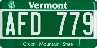 VT license plate AFD779