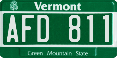 VT license plate AFD811