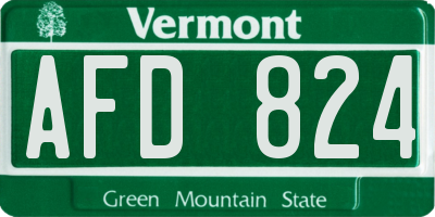 VT license plate AFD824
