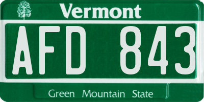 VT license plate AFD843