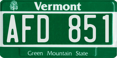 VT license plate AFD851