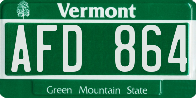 VT license plate AFD864