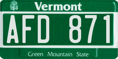 VT license plate AFD871