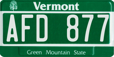 VT license plate AFD877