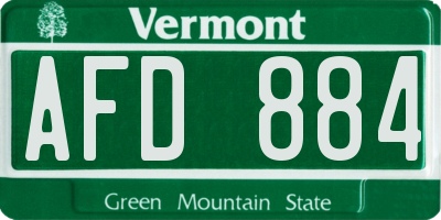 VT license plate AFD884