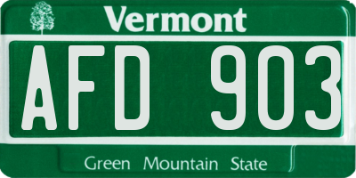 VT license plate AFD903
