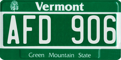 VT license plate AFD906