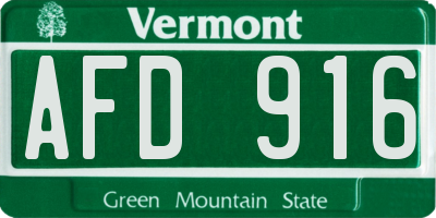 VT license plate AFD916