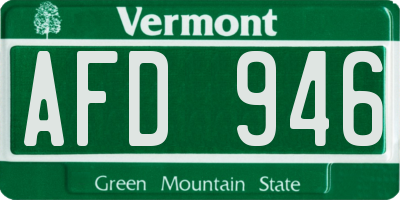 VT license plate AFD946
