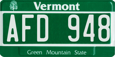 VT license plate AFD948