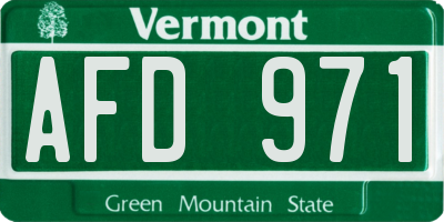 VT license plate AFD971