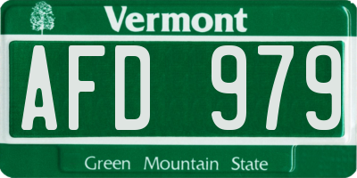 VT license plate AFD979