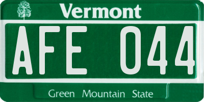 VT license plate AFE044