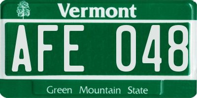 VT license plate AFE048