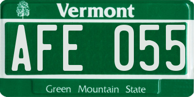 VT license plate AFE055