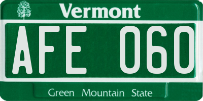 VT license plate AFE060