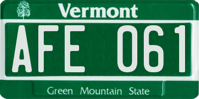 VT license plate AFE061