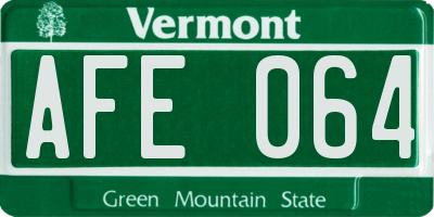 VT license plate AFE064