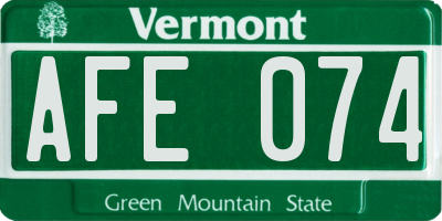 VT license plate AFE074