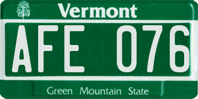 VT license plate AFE076