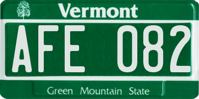 VT license plate AFE082