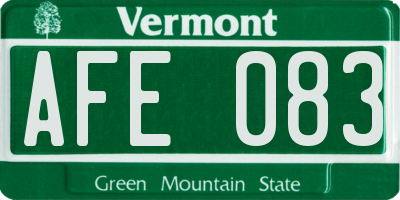 VT license plate AFE083