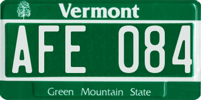 VT license plate AFE084