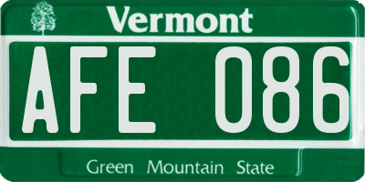 VT license plate AFE086