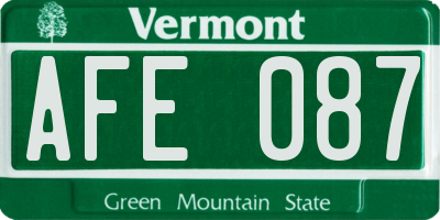 VT license plate AFE087