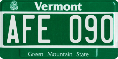 VT license plate AFE090