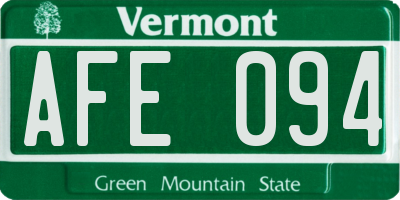 VT license plate AFE094