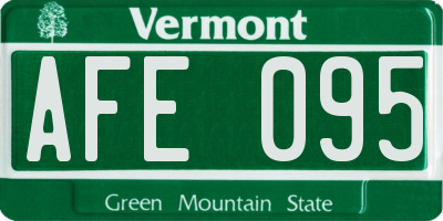 VT license plate AFE095