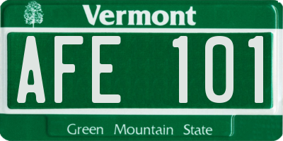 VT license plate AFE101