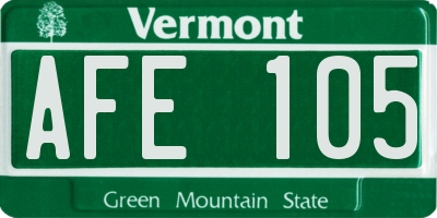 VT license plate AFE105