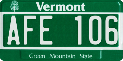 VT license plate AFE106
