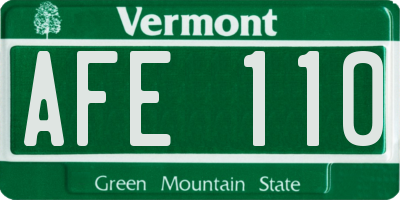 VT license plate AFE110