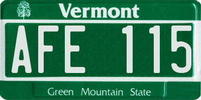 VT license plate AFE115