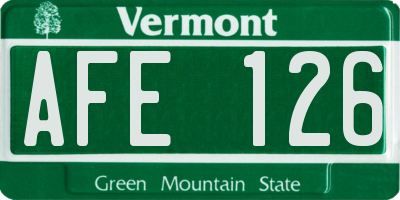 VT license plate AFE126