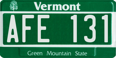 VT license plate AFE131