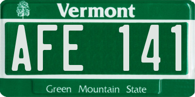VT license plate AFE141