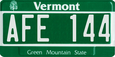 VT license plate AFE144