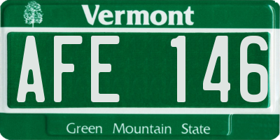 VT license plate AFE146