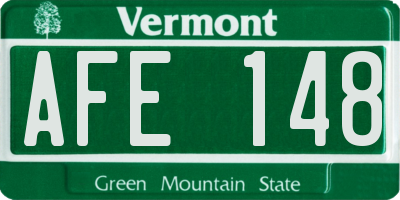 VT license plate AFE148