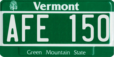 VT license plate AFE150