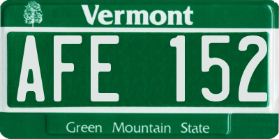 VT license plate AFE152