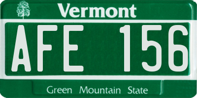VT license plate AFE156